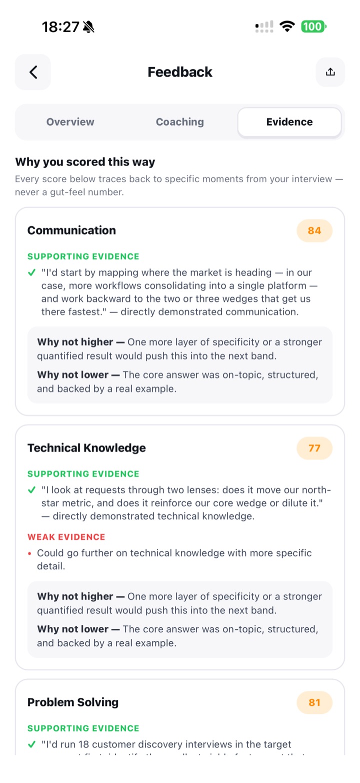 Feedback evidence